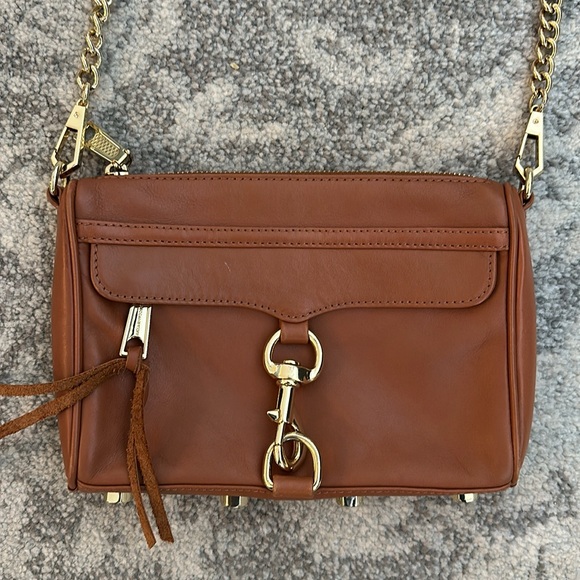 Rebecca Minkoff Handbags - REBECCA MINKOFF BROWN GOLD MAC LEATHER BAG CROSSBODY PURSE CHAIN STRAP